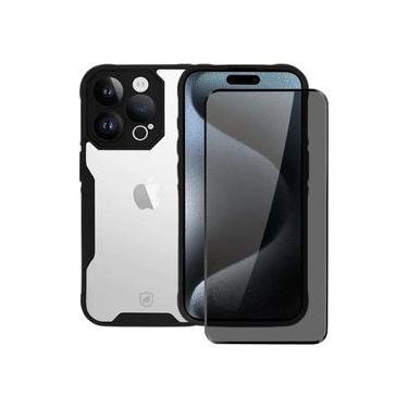 Imagem de Kit Capa Dual Shock Sense e Pelicula Defender Pro Privacidade para iPhone 15 Pro Max - Gshield