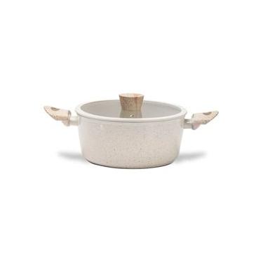 Imagem de Caçarola de Indução Brinox Sirius Antiaderente Ceramic Life Ø24cm 4 Litros Vanilla Bege