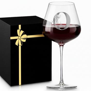 Imagem de MNZZ Taça de vinho de cristal inicial para mulheres, aniversário, Natal, Natal, Natal, presente para professora, tia, grande, pequena, melhor irmã na lei, prima oficial, sogra, madrasta, madrasta, O