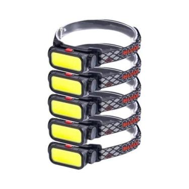 Imagem de Lanterna De Cabeça LED Recarregável Com 4 Modos, USB, À Prova D'Água, 