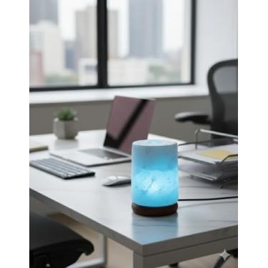Imagem de NatureBoost Lâmpada de sal do Himalaia, alimentada por USB, lâmpada de mudança de cor de luz noturna, ideia de presente exclusiva (cilindro novo)