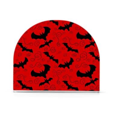 Imagem de Qilmy Porta-guardanapos de acrílico para morcego preto grafite, suporte de guardanapo de coquetel de plástico transparente para mesas de restaurante de cozinha, 2 peças