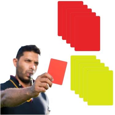 Imagem de Conjunto de cartas de árbitro vermelho amarelo 10 peças de cartas de aviso de árbitro de futebol para treinador de futebol e equipamento de árbitro