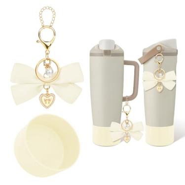 Imagem de BKBY Acessórios para botas compatíveis com garrafas e copos Owala FreeSip Sway de 850 g e 1,134 g, bota de silicone, pingentes de laço, elegantes e atraentes para Owala Freesip Sway