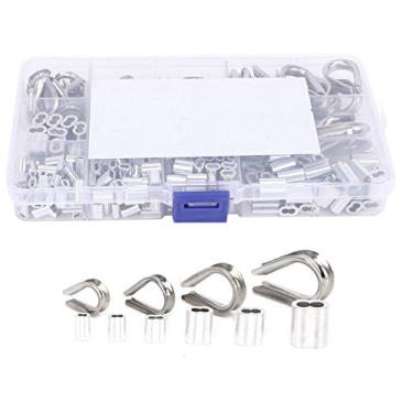 Imagem de Acouto Grampos de Crimpagem de Manga Com Kit de Dedal - Versátil Diâmetro de Fio M1.2-M5, Peças de Hardware de Alumínio e Aço Inoxidável Em Estojo de Armazenamento Conveniente