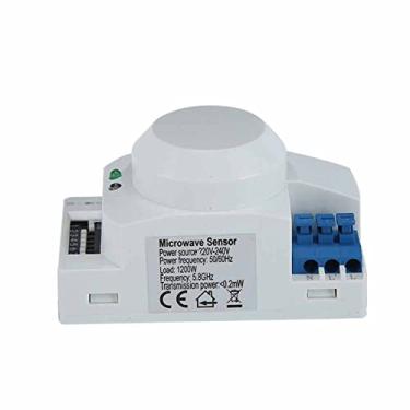 Imagem de Hyuduo Interruptor de Luz do Sensor de Movimento de Microondas de 360 ​​graus Com Atraso de Tempo Ajustável e Distância de Detecção para Luzes de Luz de do Banheiro Armário (220V-240V SK-600)