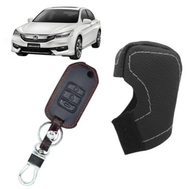 Imagem de Kit Capas Couro Manopla Câmbio Automático + Chave Canivete Accord 2023