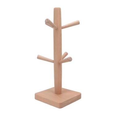 Imagem de Brrnoo Árvore de Porta-canecas, Suporte Minimalista para Copos de Madeira de Faia Com Suportes Angulares para Secagem Rápida, Armazenamento Decorativo para Bancada de Cozinha e Sala
