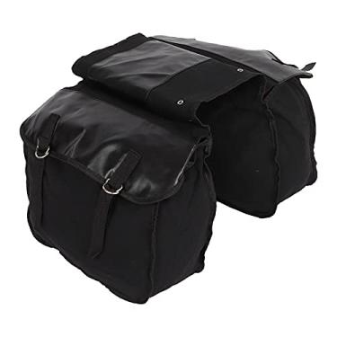 Imagem de KIMISS Bolsa Porta-malas de Bicicleta, Grande Capacidade, Rack Traseiro, Bolsa para Mountain Bike, Ciclismo, Design de Lona para Passeios de Longa Distância (Preto)