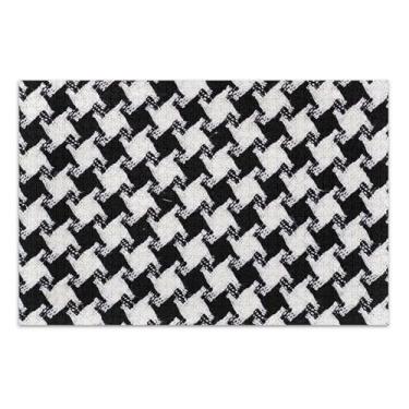 Imagem de Quebra-cabeça adulto preto e branco Bold Houndstooth 500 peças presentes para amantes de quebra-cabeça para a família, jogo de arte, 51 x 35 cm