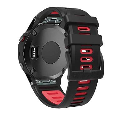 Imagem de Clouism Pulseira de relógio de 26 mm para Garmin Fenix 6 6X Pro 5 5X Plus 3HR Descent Mk1 MK2 pulseira de nylon elástica de liberação rápida pulseira de ajuste fácil (Cor: B, Tamanho: 26 mm para Fenix
