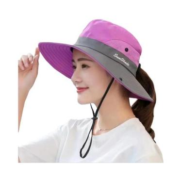 Imagem de Chapéu De Sol Feminino Com Aba Larga, Secagem Rápida, Proteção Solar, 