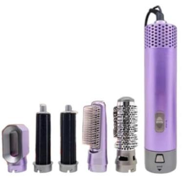 Imagem de Secador De Cabelo 5 em 1 Pente Alisador E Frisador 110v e 220v(Roxo,220v)