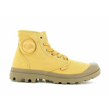 Imagem de Palladium Bota feminina Pampa Hi Boot de lona vegana com cadarço, Mel - ouro, 38