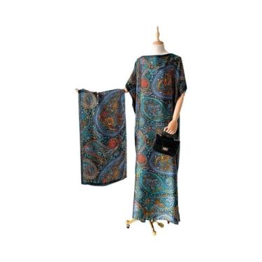 Imagem de Vestido Kaftan De Moda Feminina Para O Verão Com Grande Lenço, Abaya S