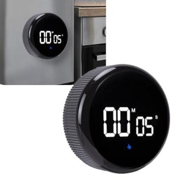 Imagem de Dpofirs Temporizador de Cozinha Digital, Temporizador de Contagem Regressiva Magnética Com Grande Display LED e Bateria Recarregável USB para Cozinhar Exercícios de Estudo de Cozimento (Preta)