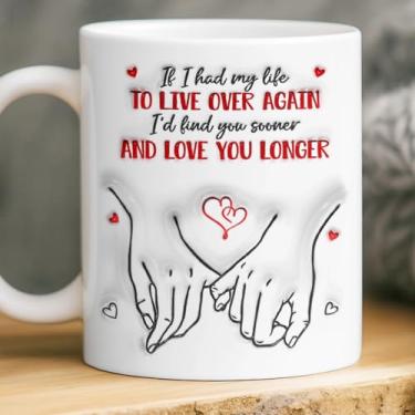 Imagem de Pawfect House Presentes de dia dos namorados para ela, caneca de café para casal, If I Had My Life To Live Over Again, presentes de esposa do marido, presentes de casamento de aniversário para marido