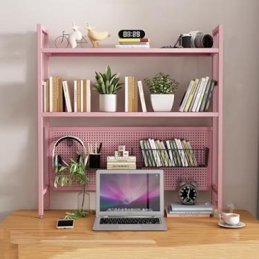 Imagem de Mesa Hutch dormitório, estante de mesa, estante de pegboard para estudantes, estante de mesa de dormitório, estante de mesa de computador, prateleiras de escritório em casa, rack de armazenamento de