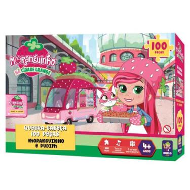 Imagem de Brinquedo Infantil Quebra Cabeça Moranguinho e seu Gatinho Pudim Cidad
