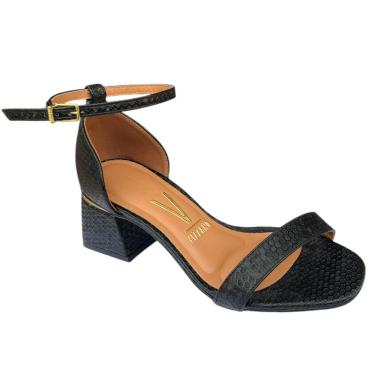 Imagem de Sandália Feminina Vizzano Salto Bloco Favo Preto 6428.104