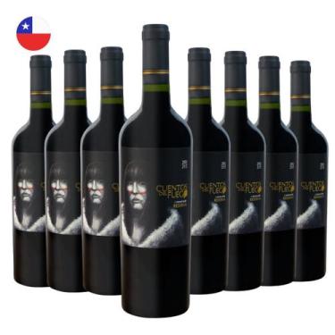 Imagem de Kit com 8 Vinhos Chilenos Tinto Seco Carmenere Reserva Cuentos del Fue
