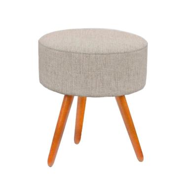 Imagem de Puf Puff Para Sala Pé Palito 50 Cm Tecido Linho