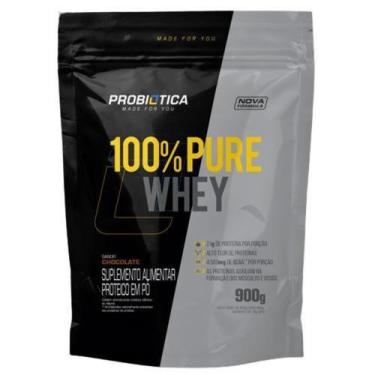 Imagem de 100% pure whey probiotica refil 900g - chocolate, Chocolate, 900g