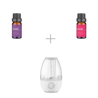 Imagem de Kit Umidificador Clear Tank 2,1L Bivolt + Óleos Essenciais Lavanda e G