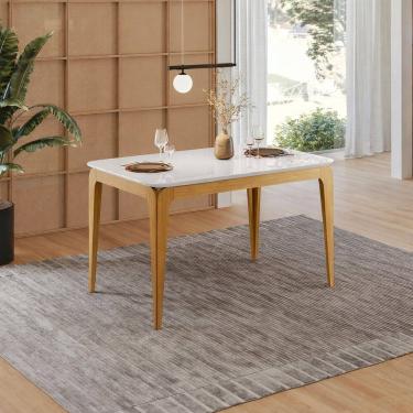 Imagem de Mesa para Sala de Jantar 4 Lugares 120cmx80cm Áurea Ypê/Off White