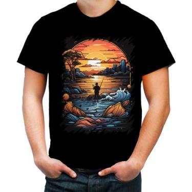 Imagem de Camiseta Colorida Pesca Esportiva Pôr do Sol Peixes 5 - Kasubeck Store