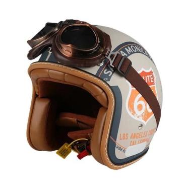 Imagem de Capacete Retro Unissex Para Motocicleta, Aberto, 34, Para Todas as Est