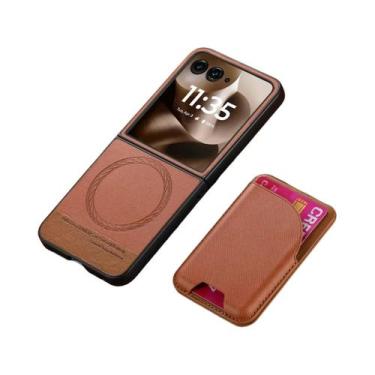 Imagem de Capa De Telefone Em Couro Para Motorola Razr 60 50 40 Ultra Com Porta 