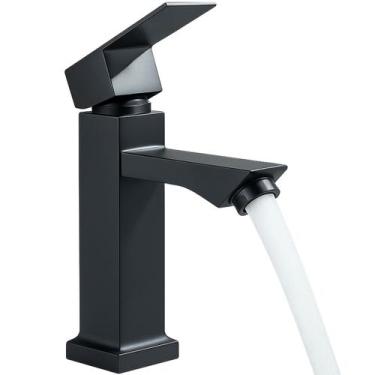Imagem de Torneira para Banheiro Lavabo Preta Inox acabamento Fosco Água Fria Ac