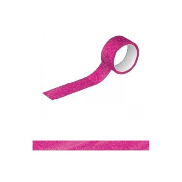 Imagem de Fita adesiva washi tape - Glitter Rosa-roxo - Tilibra