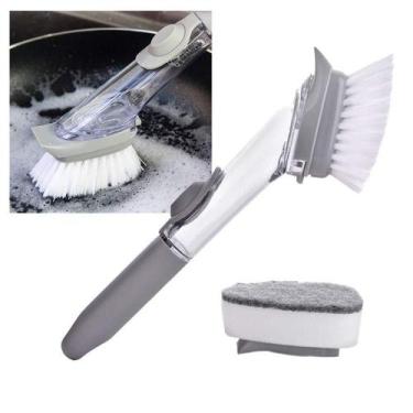 Imagem de Escova de limpeza lava louca automatica dispenser detergente 4 em 1 mu