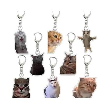 Imagem de Chaveiro De Memes De Gatos Engraçados E Fofos, Presente Para Estudante