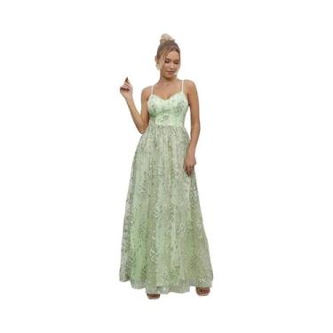 Imagem de Vestido De Festa Elegante Com Decote V, Sem Costas, Alças Halter E Bor