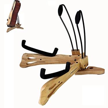 Imagem de Yajun Suporte dobrável de madeira para violão mantém seguro seu ukulele/violino/viola/bandolin/banjo para evitar danos, B