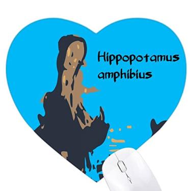 Imagem de Hipopótamo Mouse pad grande coração de água doce tapete de borracha para escritório