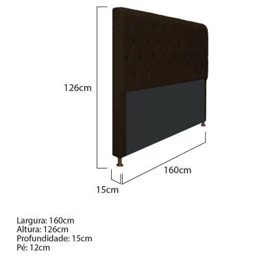 Imagem de Cabeceira Cristal 160 Cm Queen Size Capitonê Corano Marrom