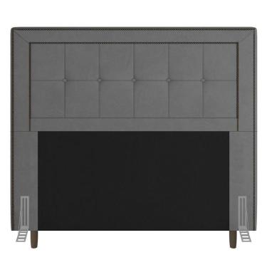 Imagem de Cabeceira Box Queen Size 160cm Com Tachas E Frame Cinza
