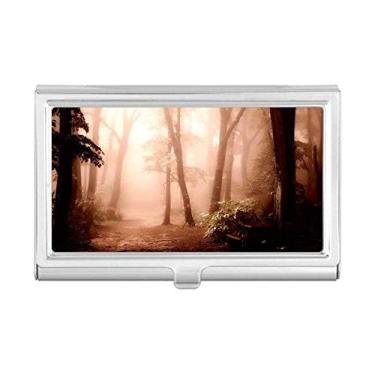 Imagem de Porta-cartões de visita Red Dark Forestry Science Nature Scenery