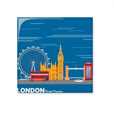 Imagem de London Eye Double Decker Buses Graffiti Azulejo de cerâmica brilhante Decalque de tijolos esmaltados