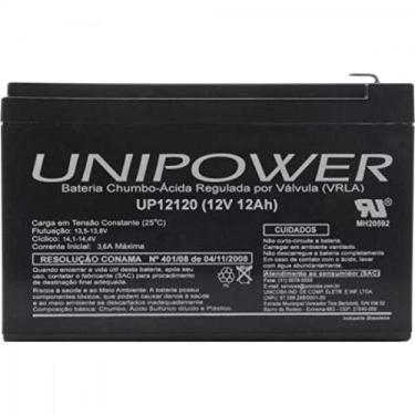 Imagem de Bateria Selada Unipower 12V/12A Imp, Unipower, UP12120, Preto