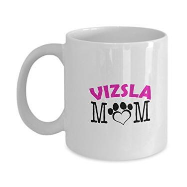 Imagem de Caneca divertida para casal Vizsla – Pai Vizsla – Mãe Vizsla – Presentes apaixonados por vizsla – Ideia única de presente de cerâmica (Mom)