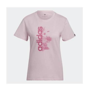 Imagem de Camiseta Adidas Estampada Vertical Logo Soft Floral - Rosa