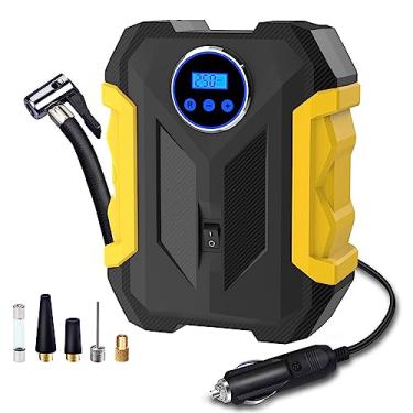 Imagem de Compressor de ar digital para bomba automática de carro inflador de pneu portátil com luz LED DC 12V