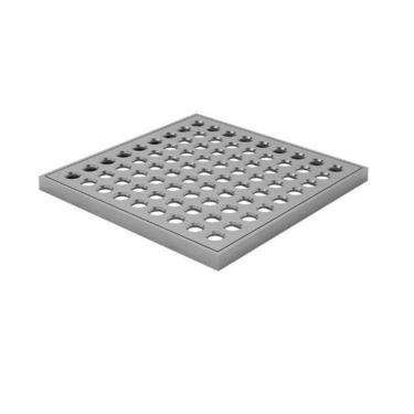 Imagem de Ralo Grelha 10Cm Quadrado Com Caixilho Latão Cromado-Fani