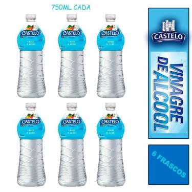 Imagem de 6 Vinagre De Alcool Castelo Branco Frasco 750Ml