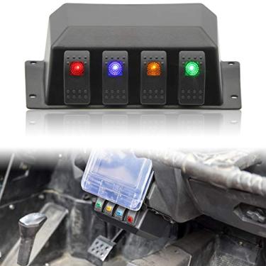 Imagem de Painel de interruptor para Polaris RZR XP 1000, SAUTVS Capa de interruptor sob painel com 4 interruptores basculantes para acessórios Polaris RZR XP 1000 2014-2018